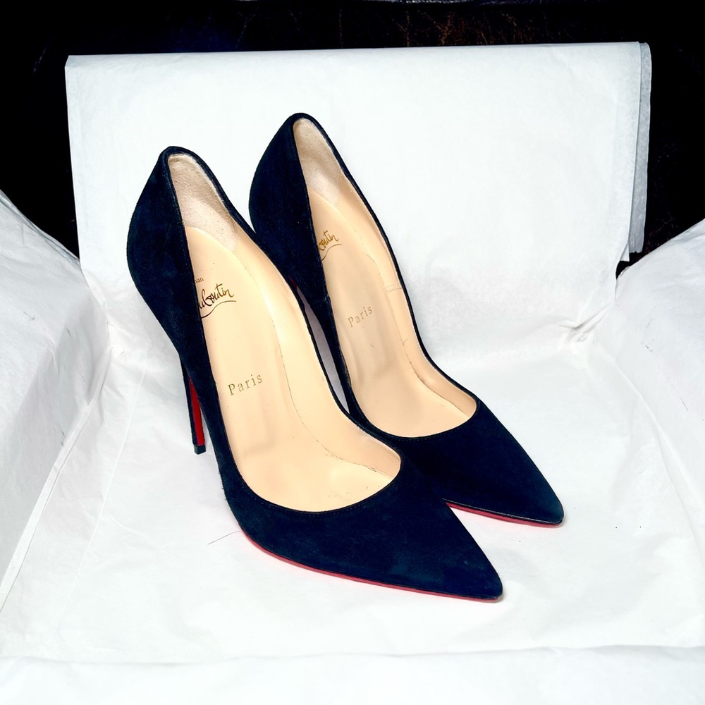 Christian Louboutin So Kate’ 120 mm Veau Velours Black Suede Stiletto Pump EU 38 - Picture 3 of 11
